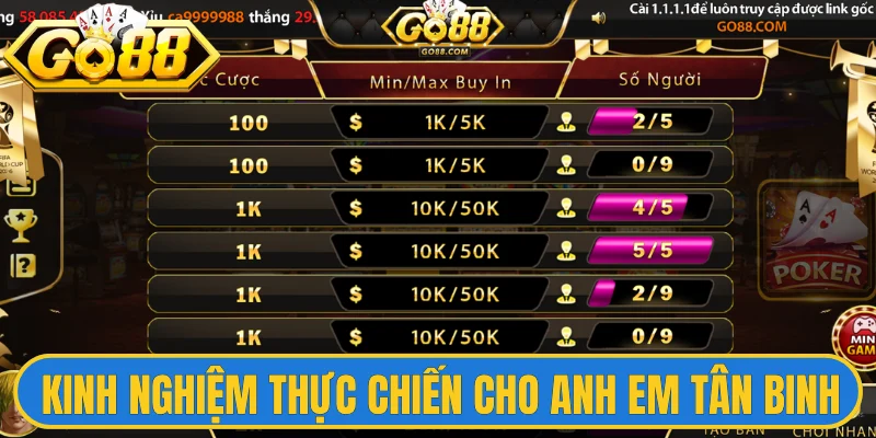 Kinh nghiệm thực chiến dành cho anh em tân binh
